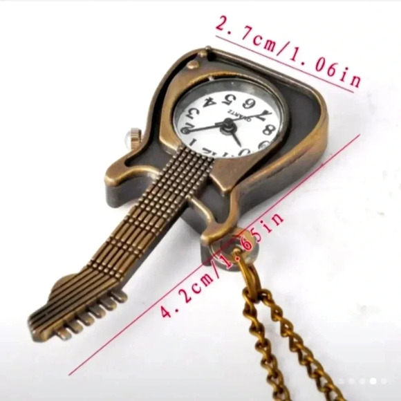 Guitar Pocket Watch Jewelry Small Size..NWT.. - Picture 4 of 6